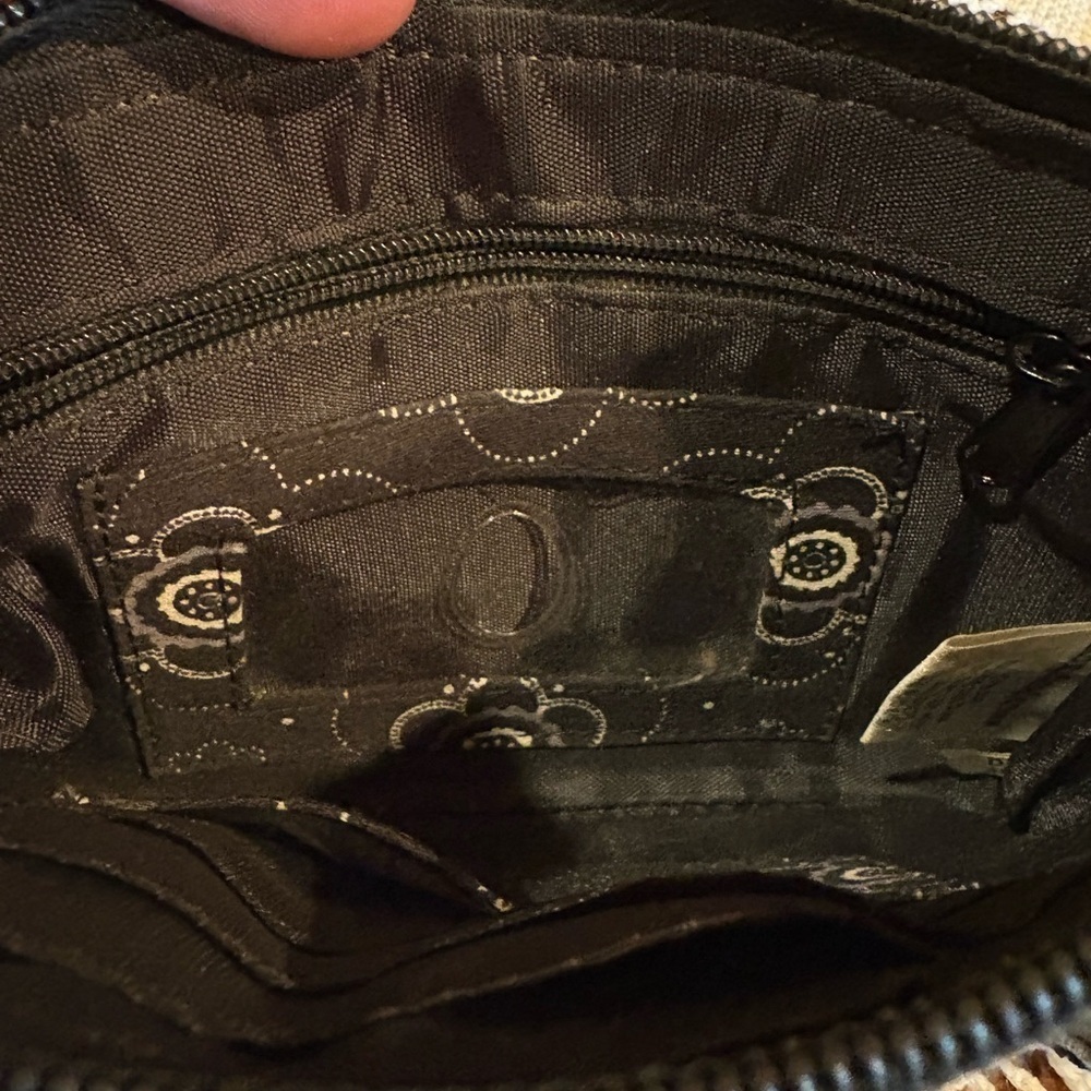 Thirty-One brand wristlet, in the "Onyx Blossom" pattern. - Picture 3 of 11